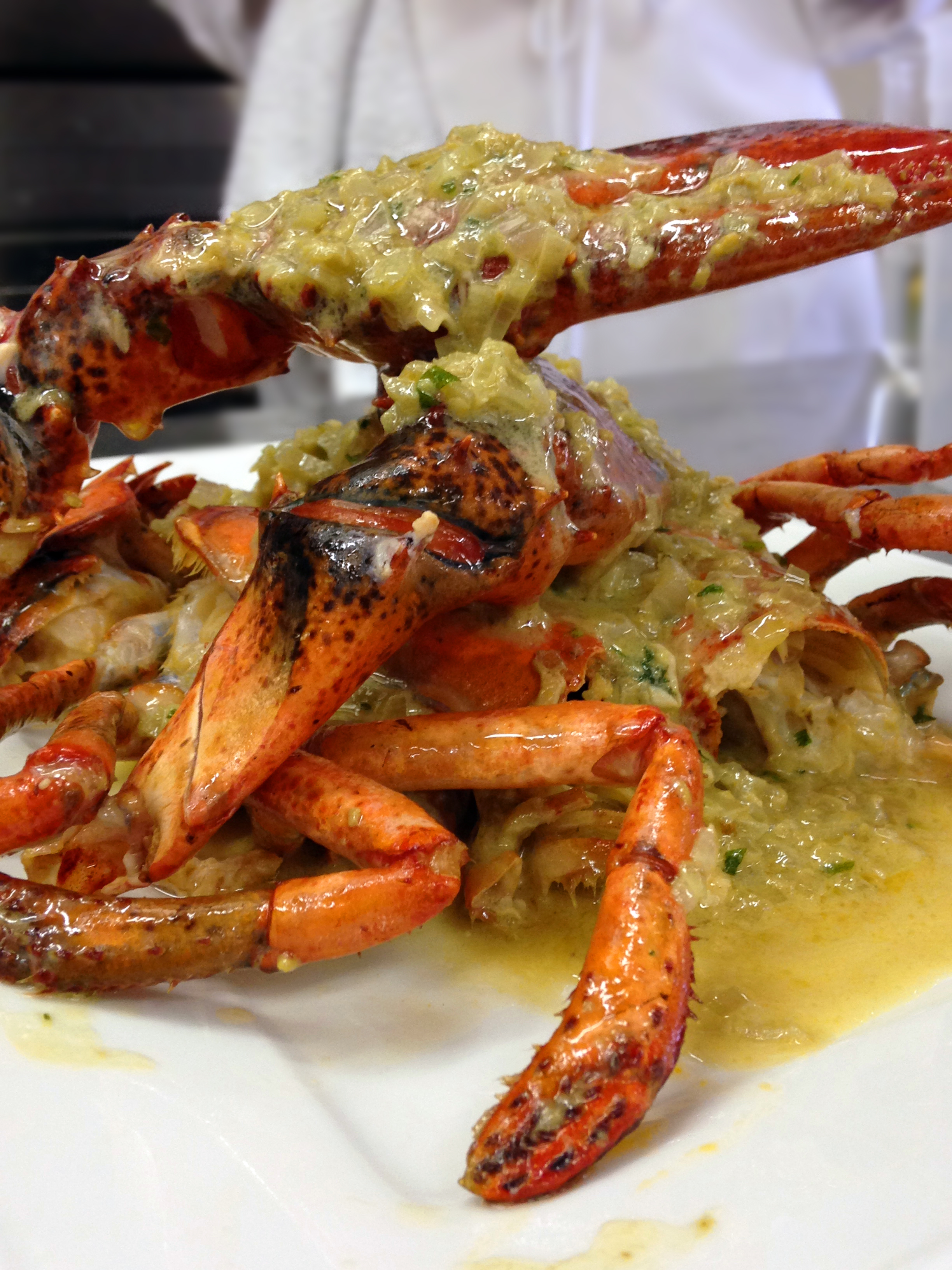 Pan-roasted lobster with bourbon butter and cream sauce