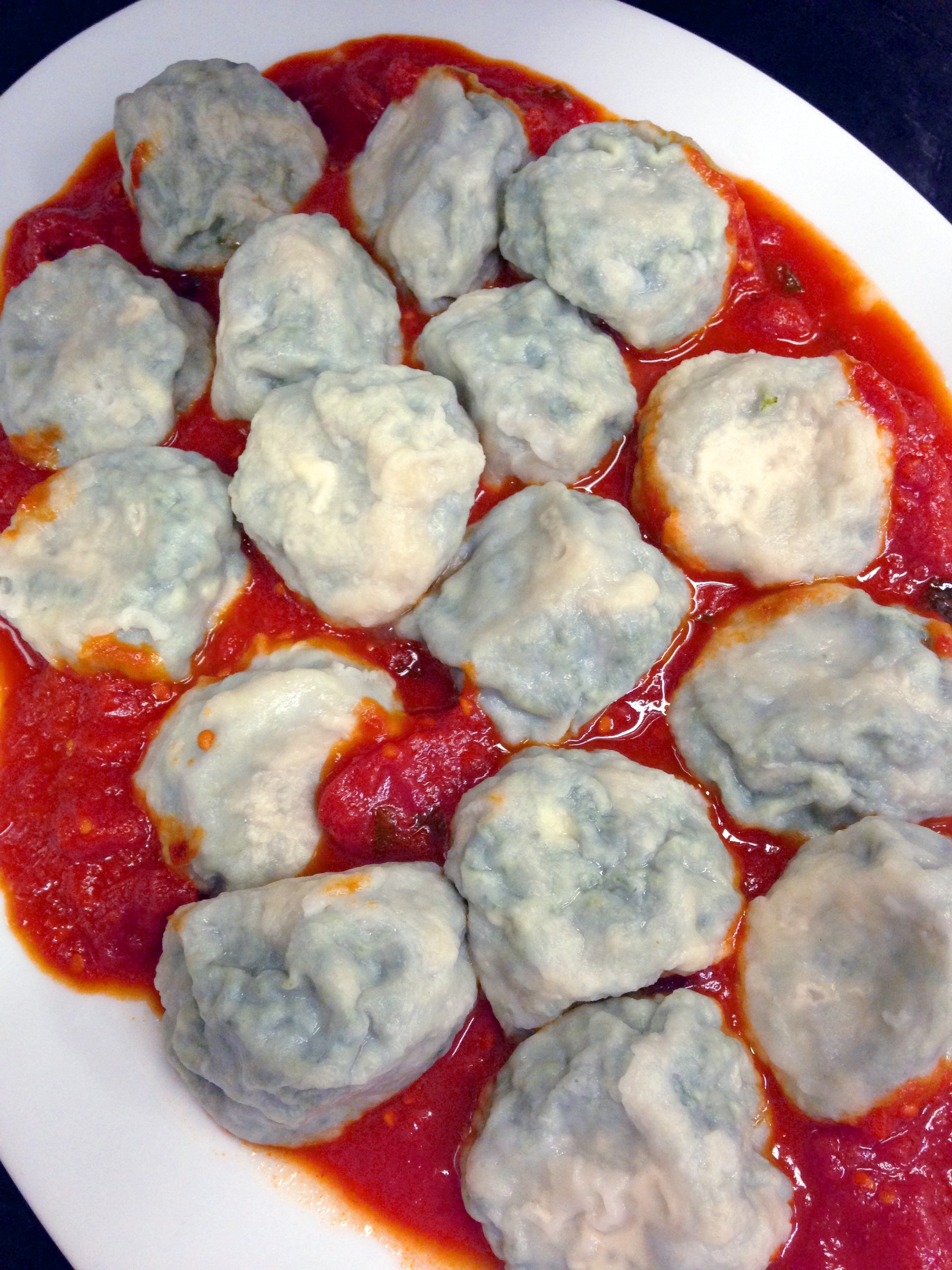 The spinach and cheese filled gnudi