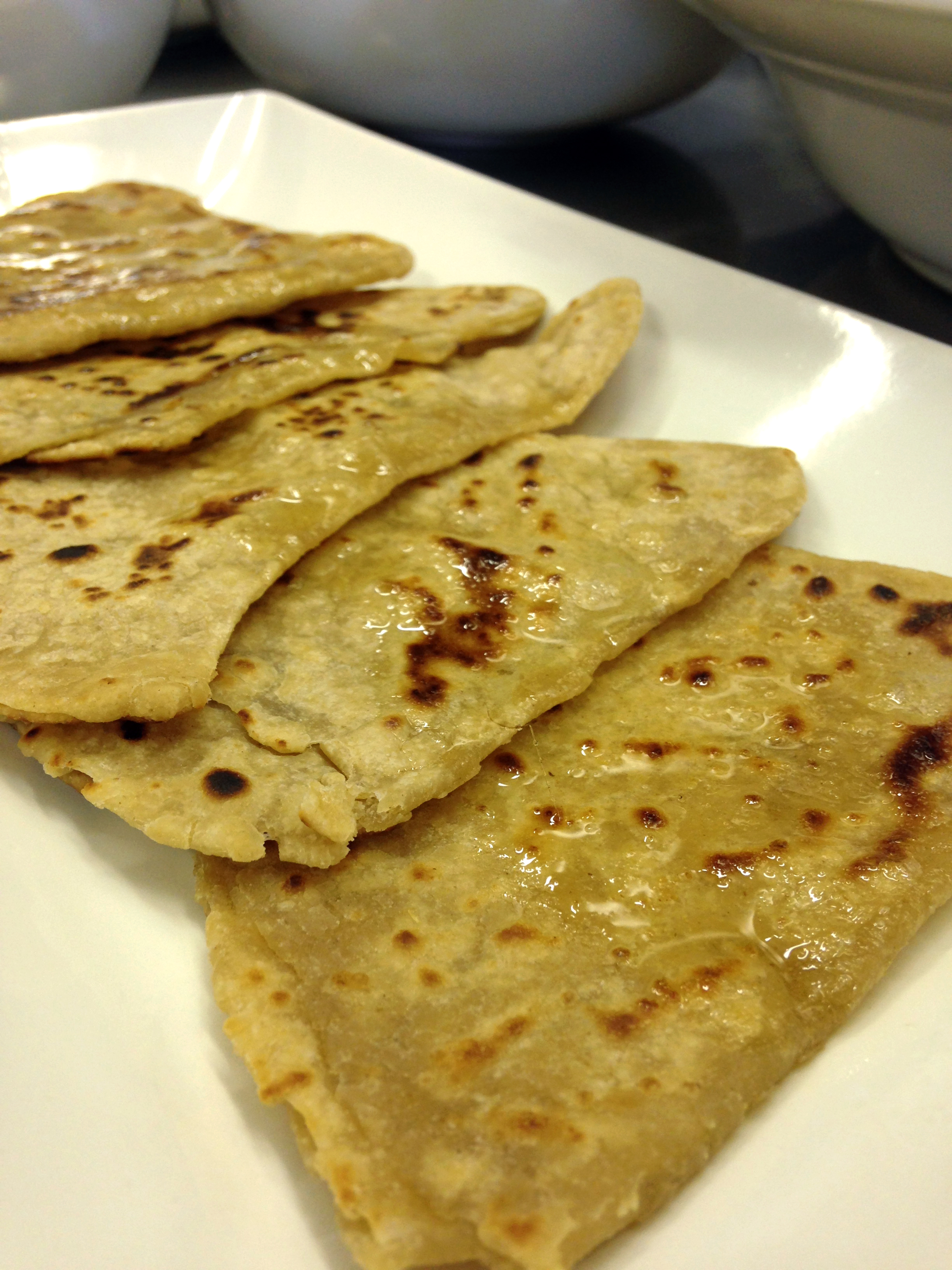 Freshly griddled paratha