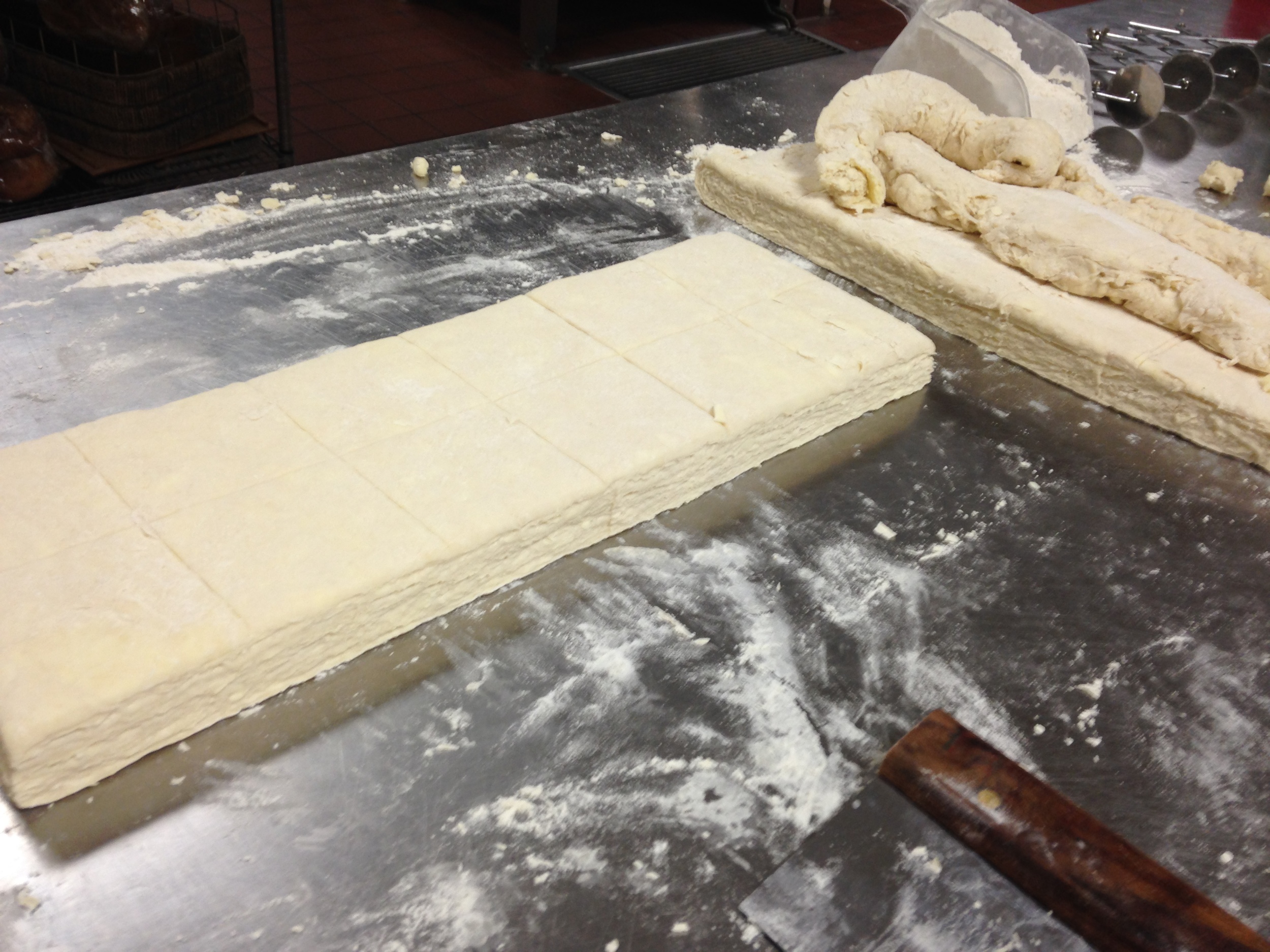Cutting the giant square biscuits at ICOB was a satisfying task