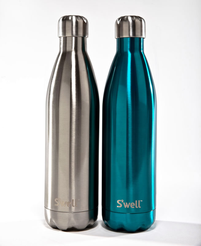 a Swell bottle looks cool, made out of stainless steel and keeps your drink hot for 12 or cold for 24 hours