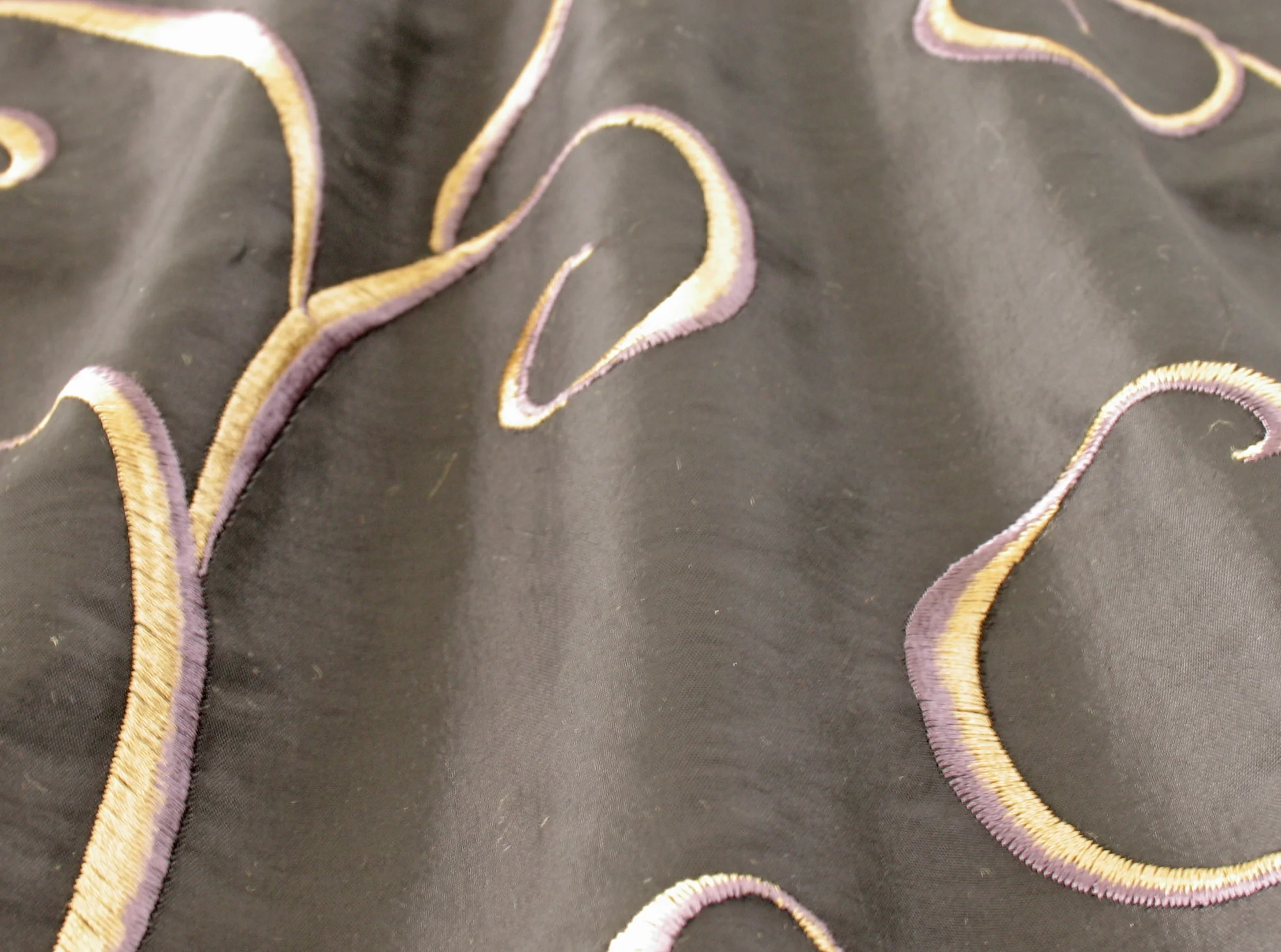 Luxor Embroidered Satin Drapery Fabric