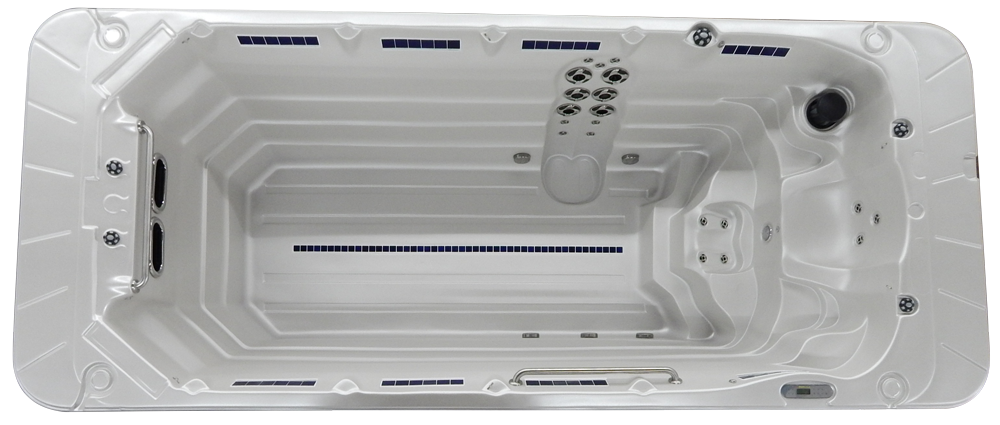 Inground swimming spa with seat