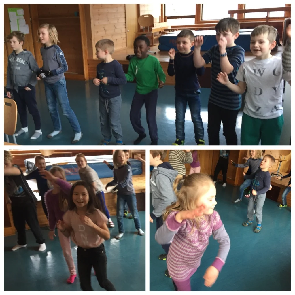 Ein dag det var så mykje slaps og is på uteområdet, fekk me lov til å danse inne!