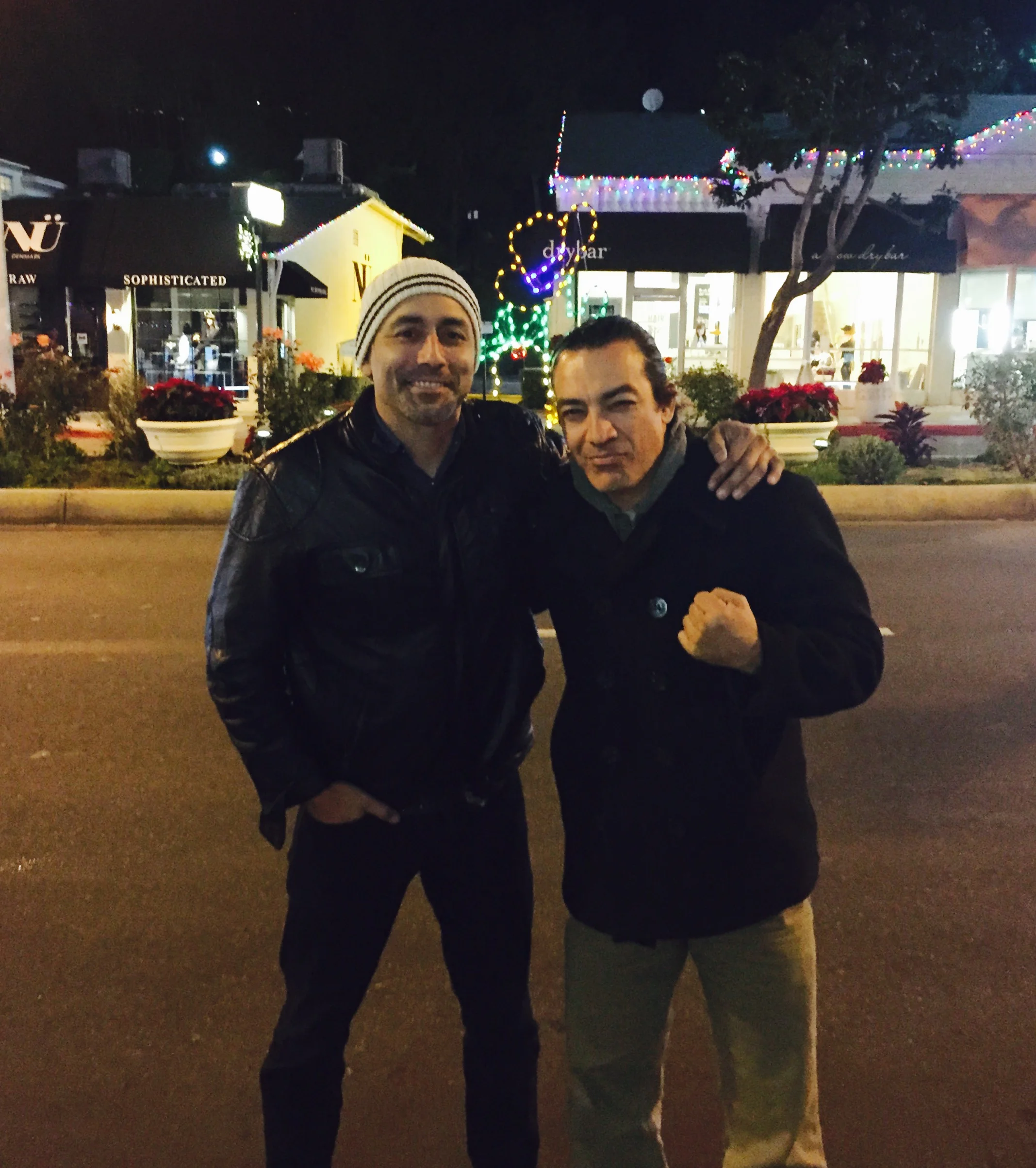 With Robert Arevalo, Hollywood, Xmas, 2015.