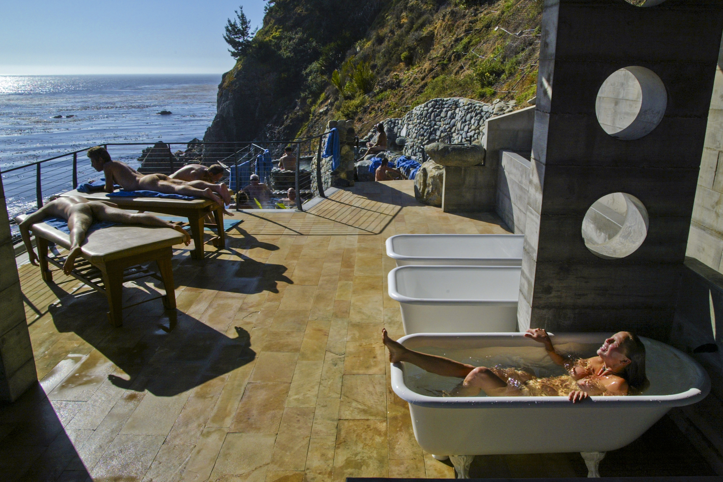   Bath House, Esalen Institute - Big Sur, CA   Cold wwater plunge 