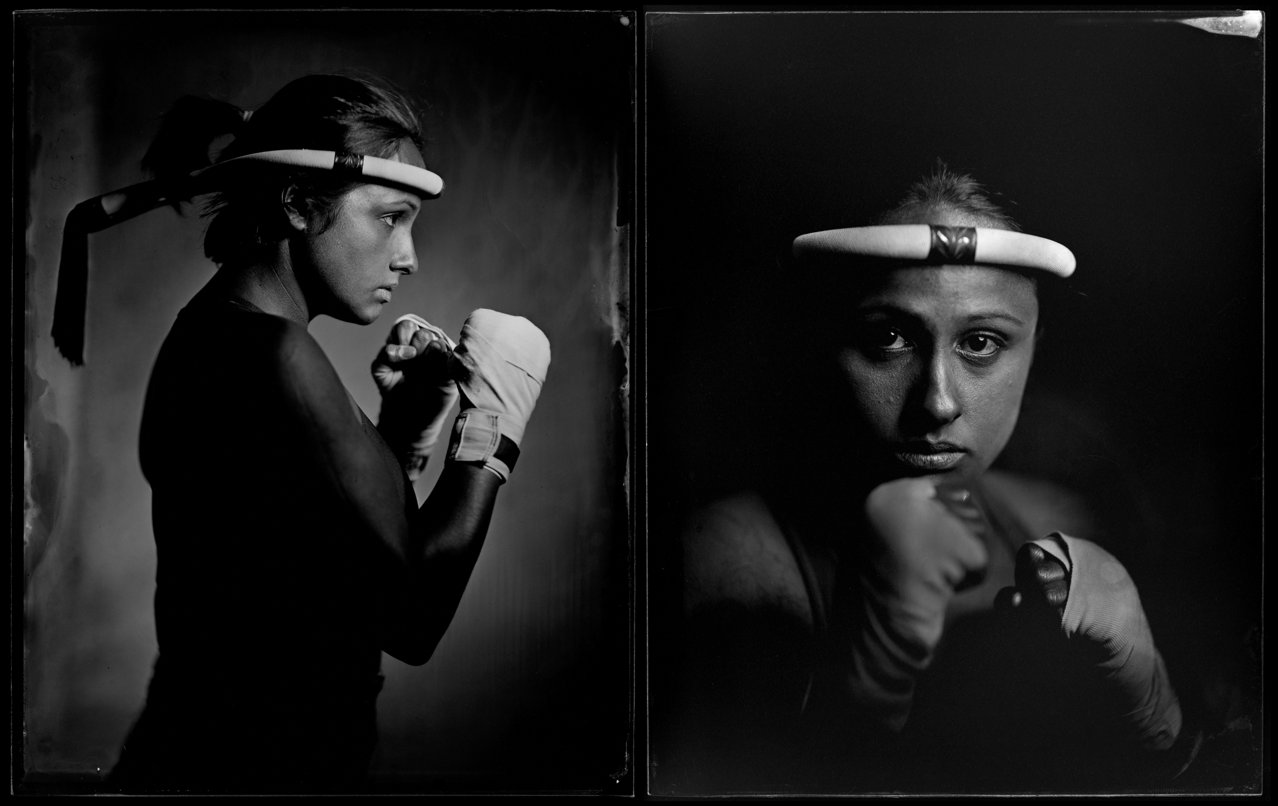   Kirstina Sangsahachart, Muay Thai fighter - 4" x 5" ambrotypes  