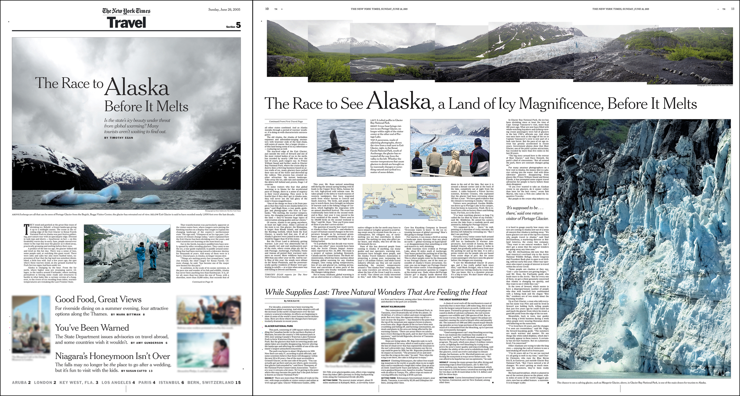   New York Times - Travel&nbsp;&nbsp; -cover/double truck spread  