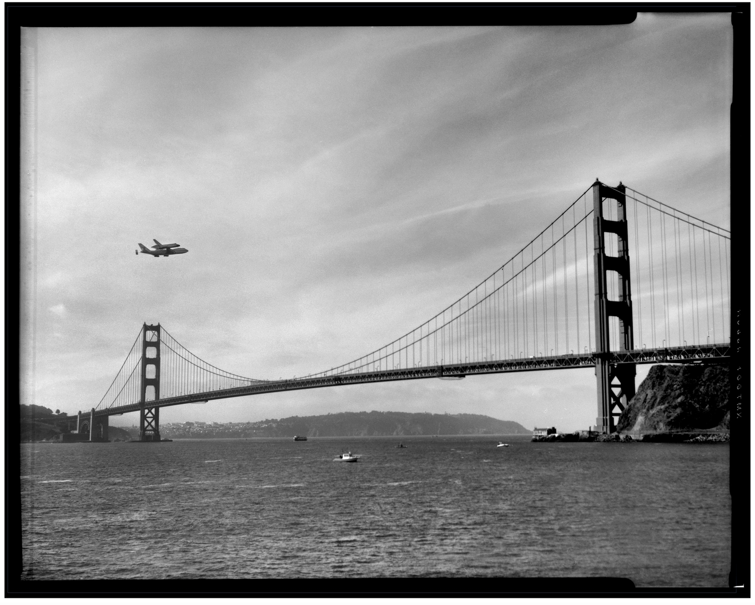   Space Shuttle Endeavour Over Golden Gate Bridge  