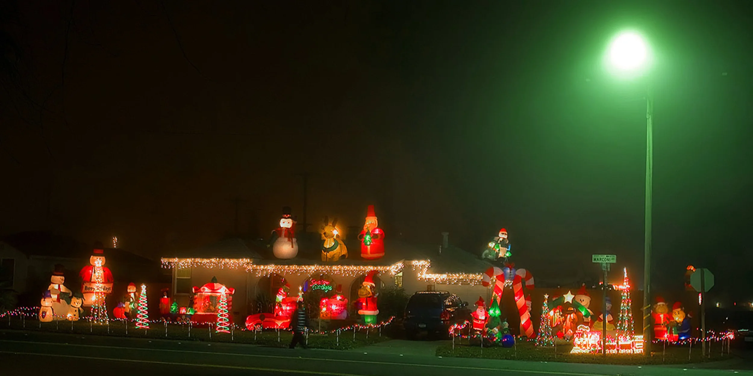 Inflatable Christmas display - Sacramento, CA