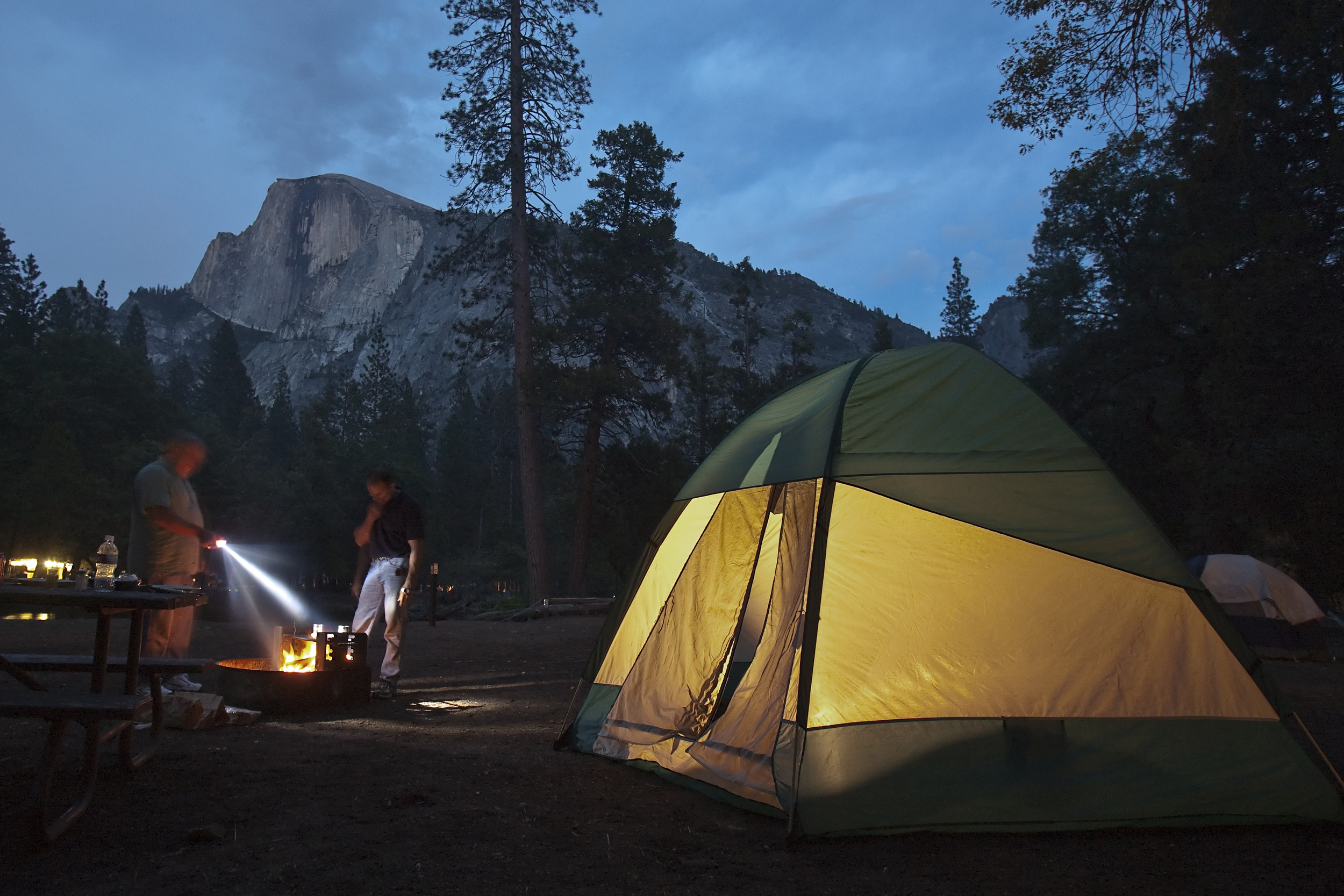  Camp site with a view, Half Dome - Yosemite National Park  