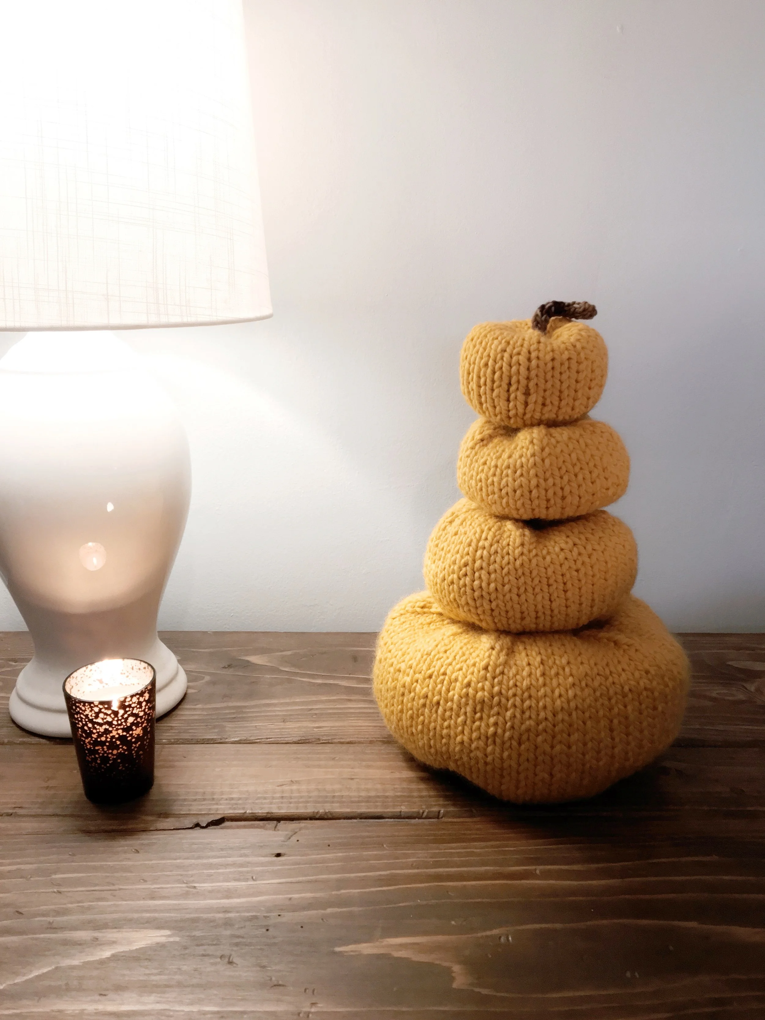 Four Pumpkin Set Light Orange