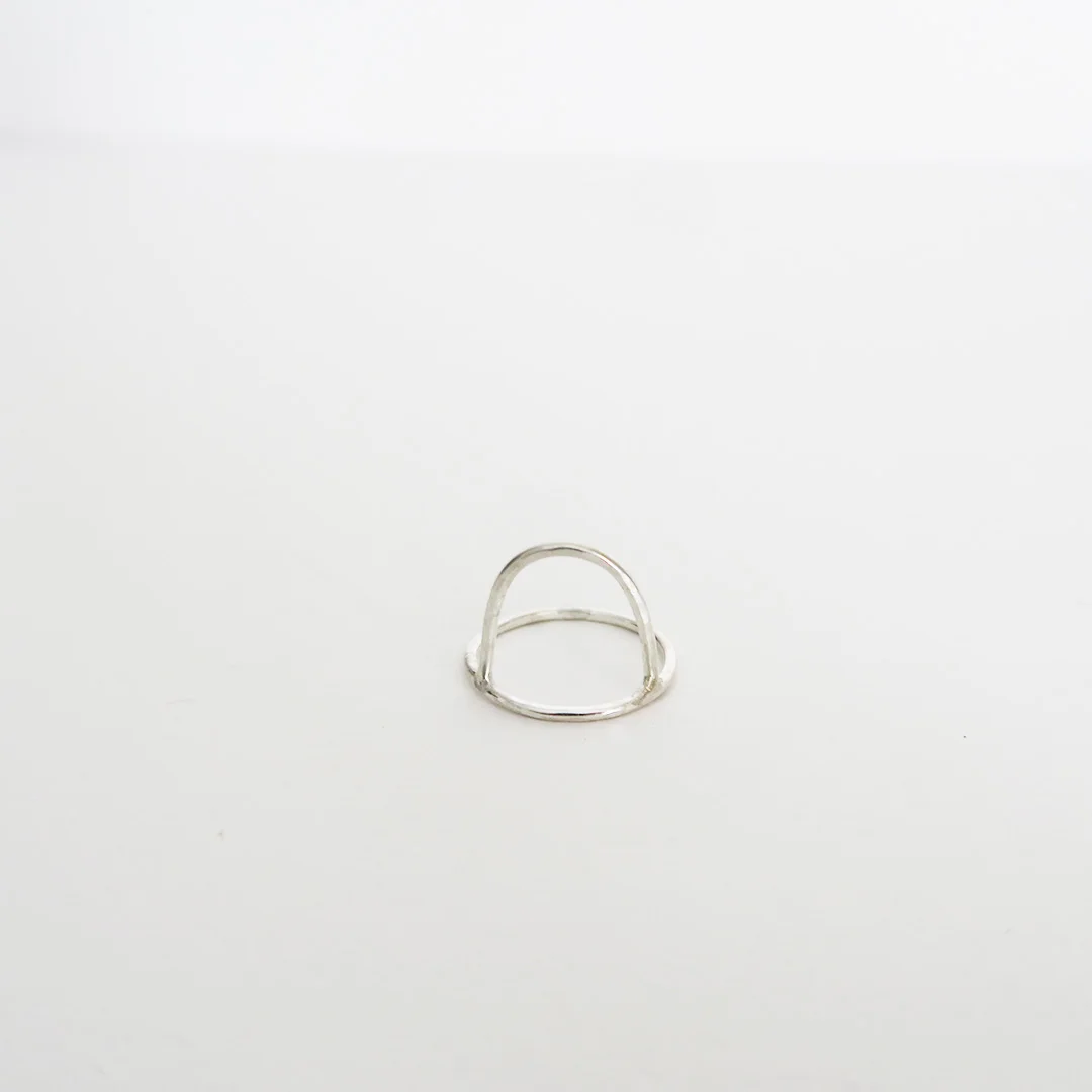 silver minimal sunset ring