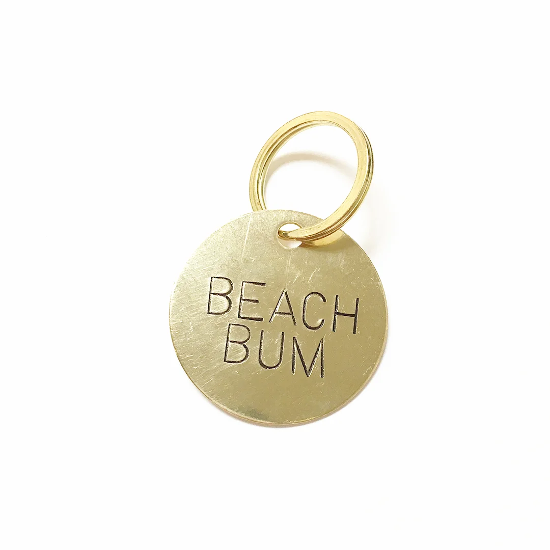 beach bum brass keychain
