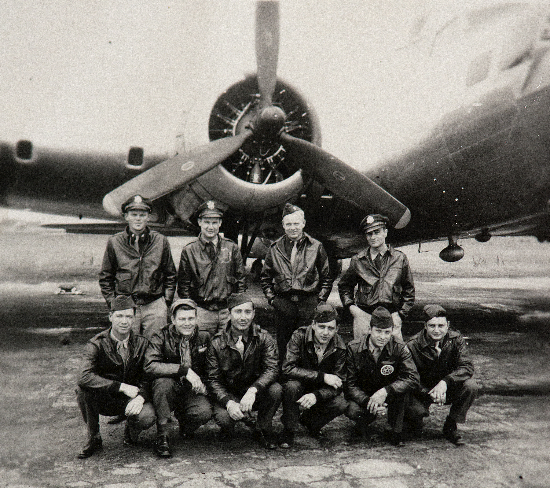 Frank's B-17 bomber crew. He is front row second from the left.