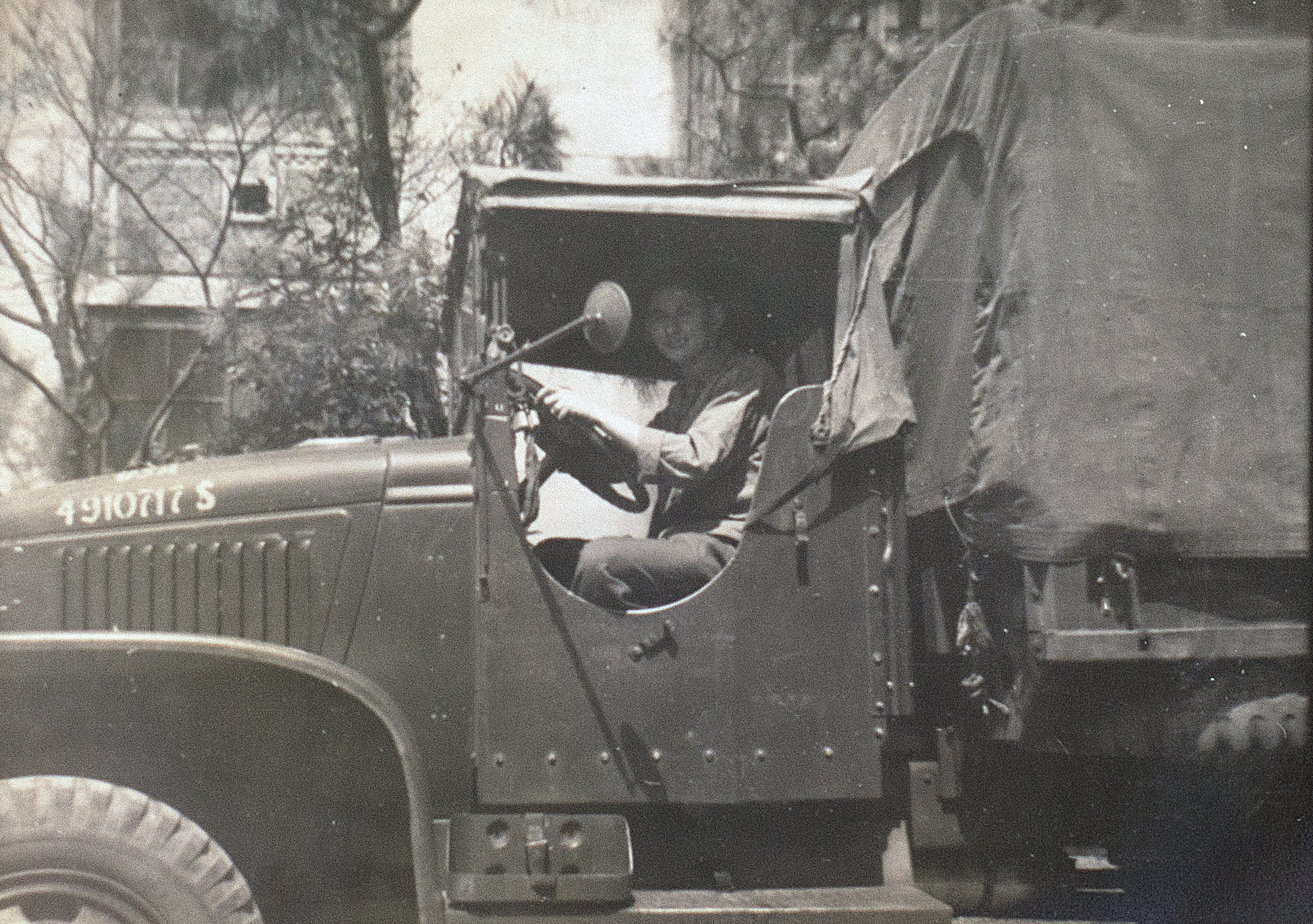 Norb in a three quarter ton truck