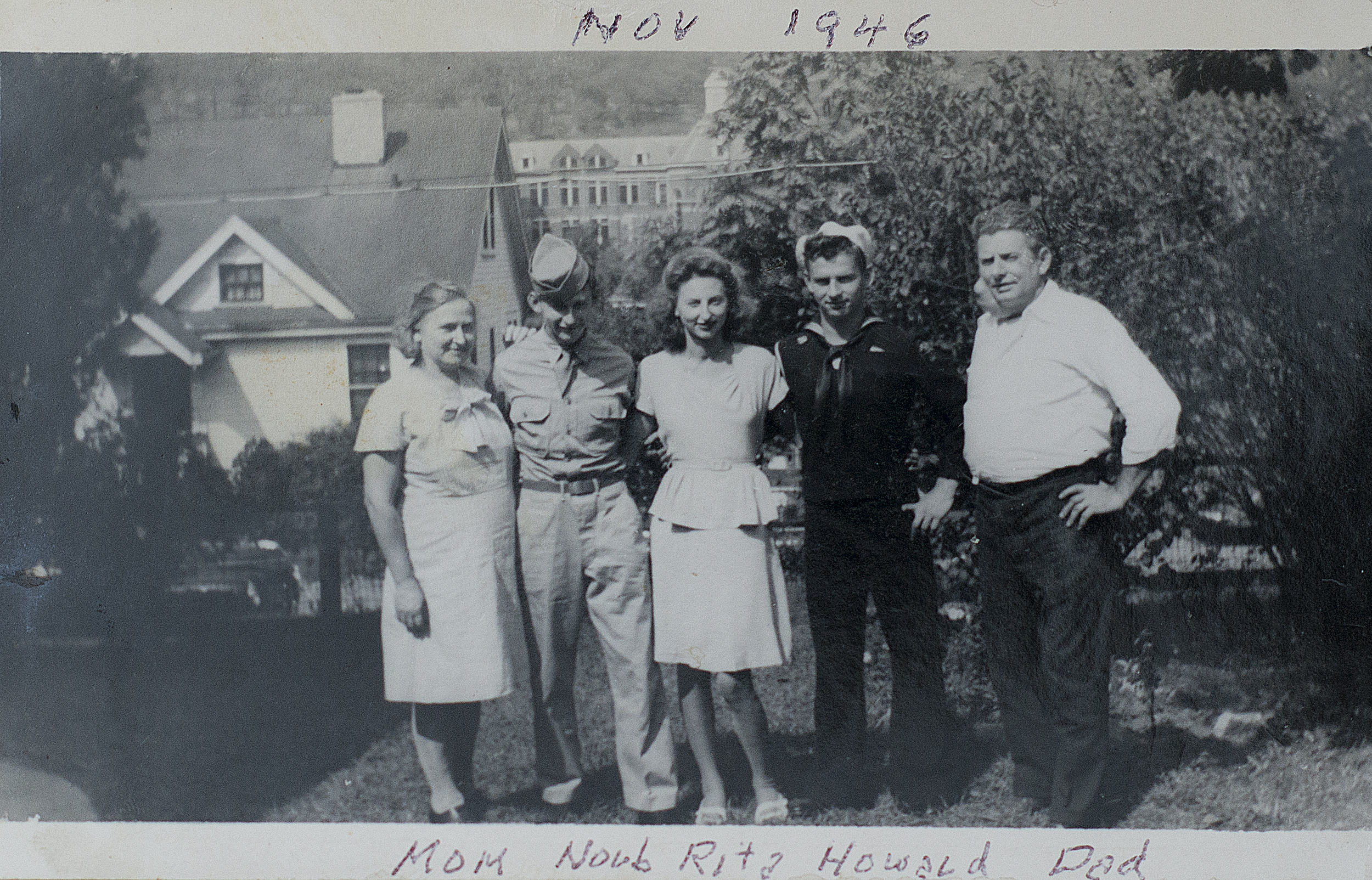 Norb with his mother, father, sister Rita and brother Howard