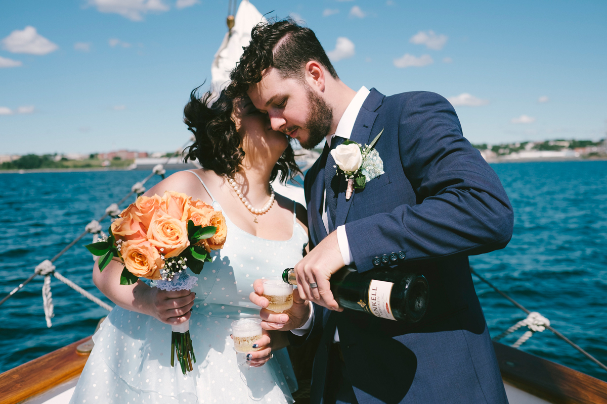 halifax nova scotia tall ship wedding backyard reception