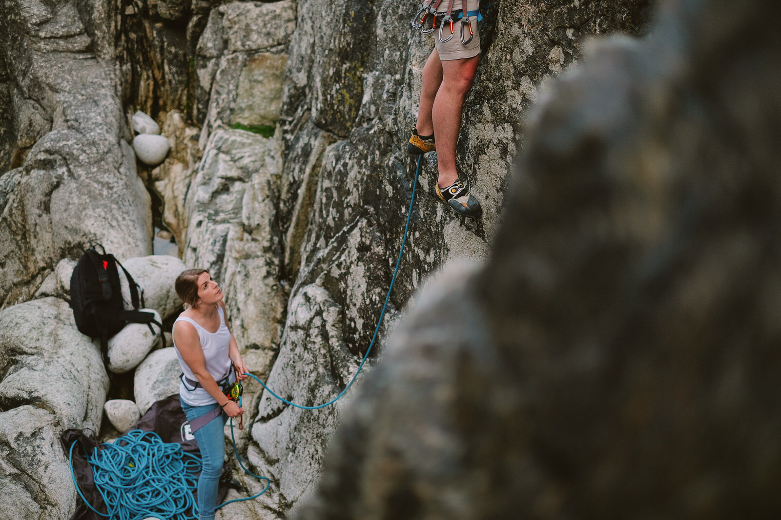 Rock Climbing Engagement Session at Chebucto Head