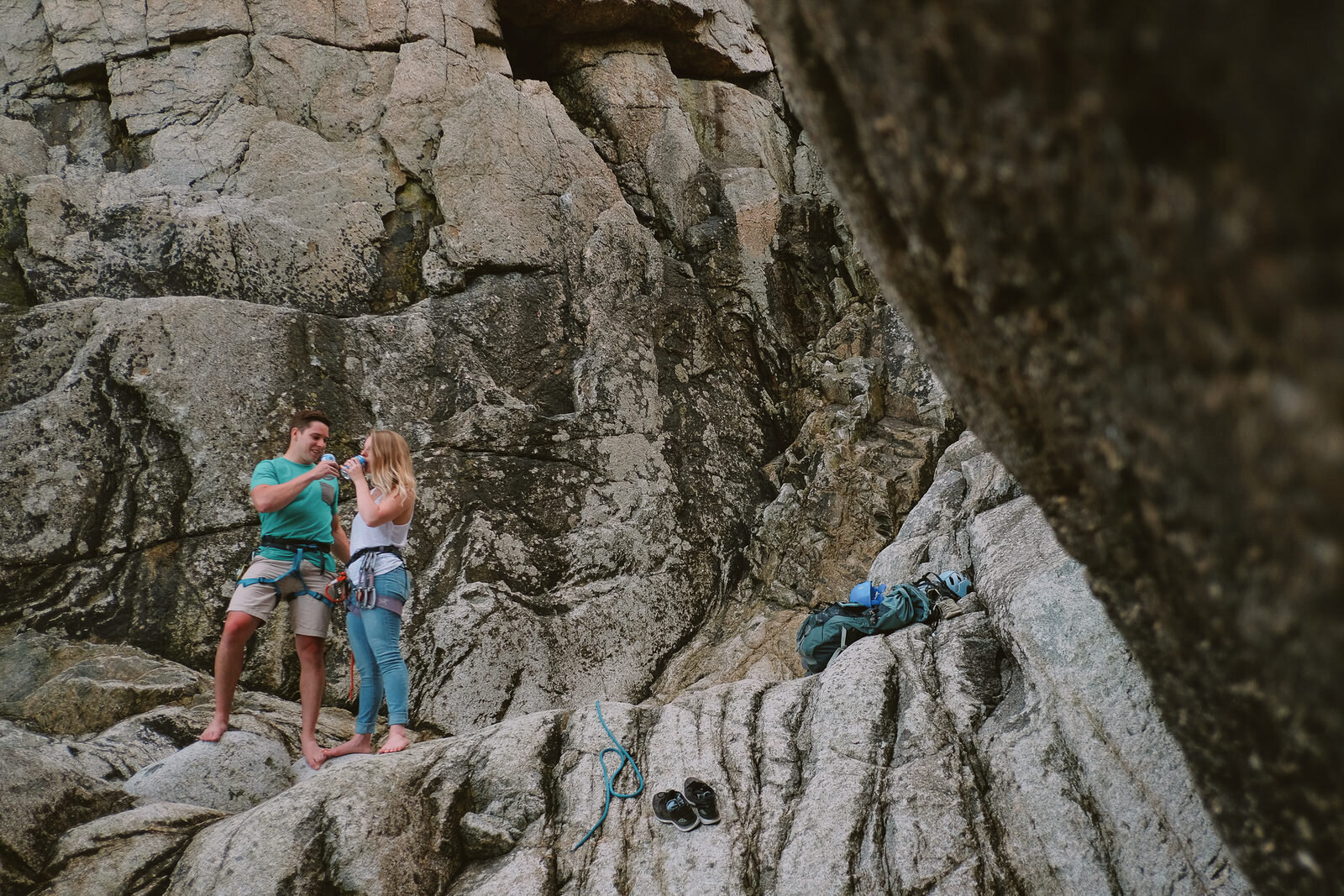 Rock Climbing Engagement Session at Chebucto Head