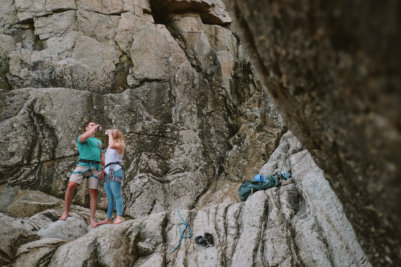 Rock Climbing Engagement Session at Chebucto Head