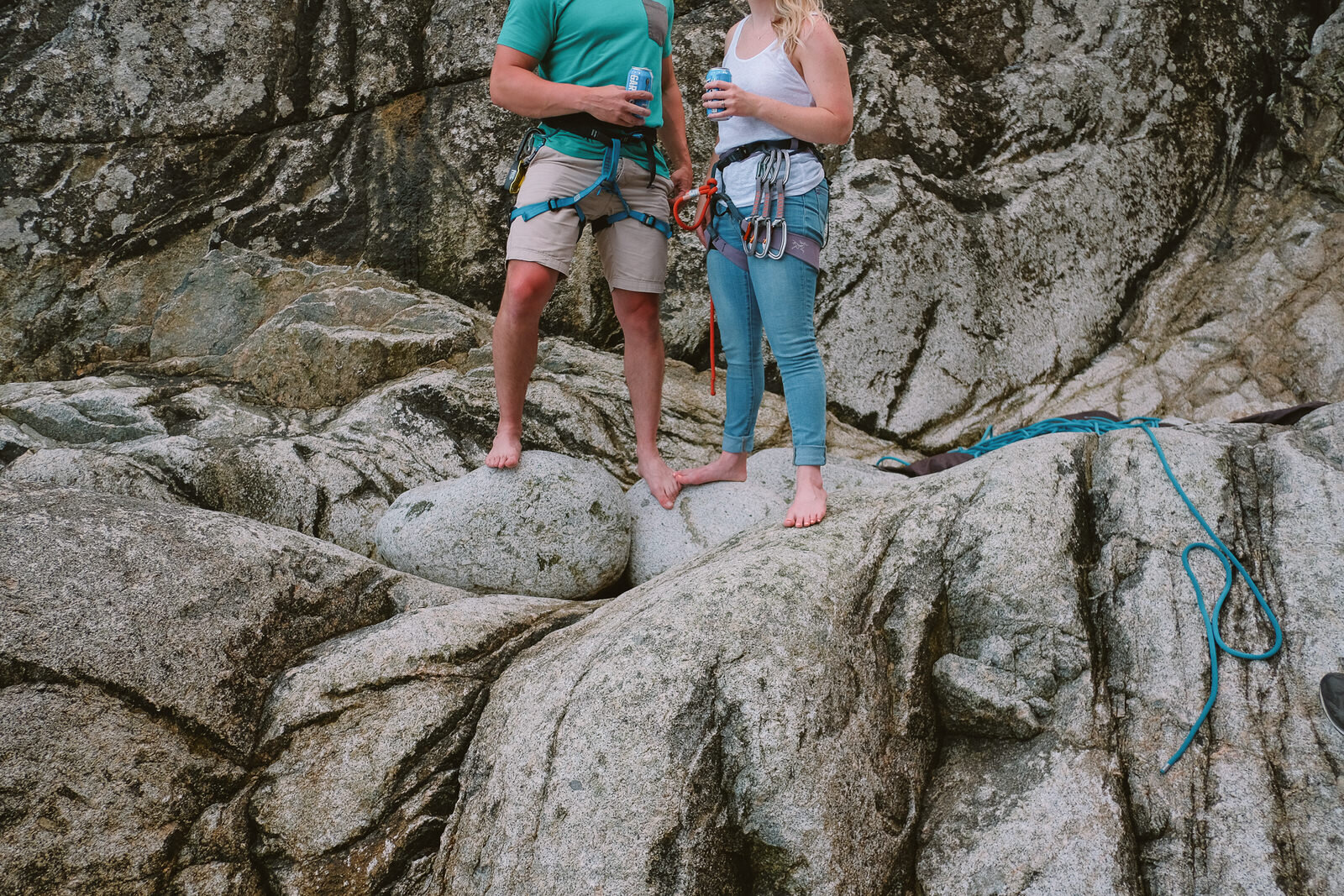 Rock Climbing Engagement Session at Chebucto Head