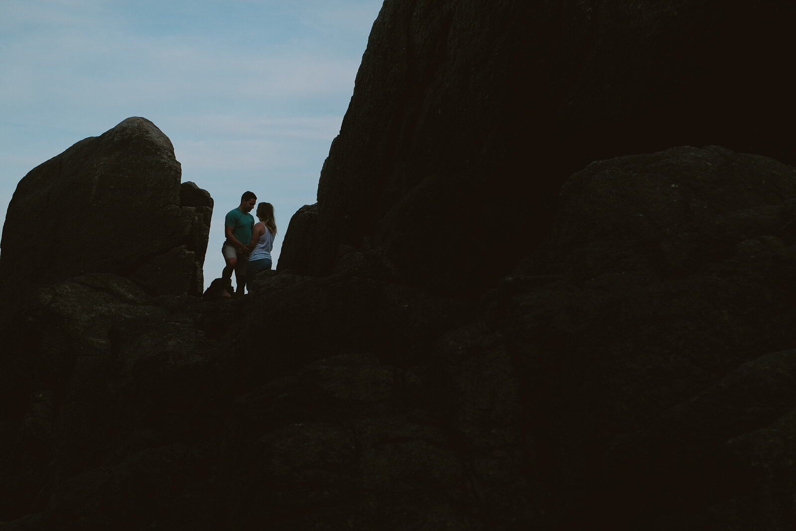 Rock Climbing Engagement Session at Chebucto Head