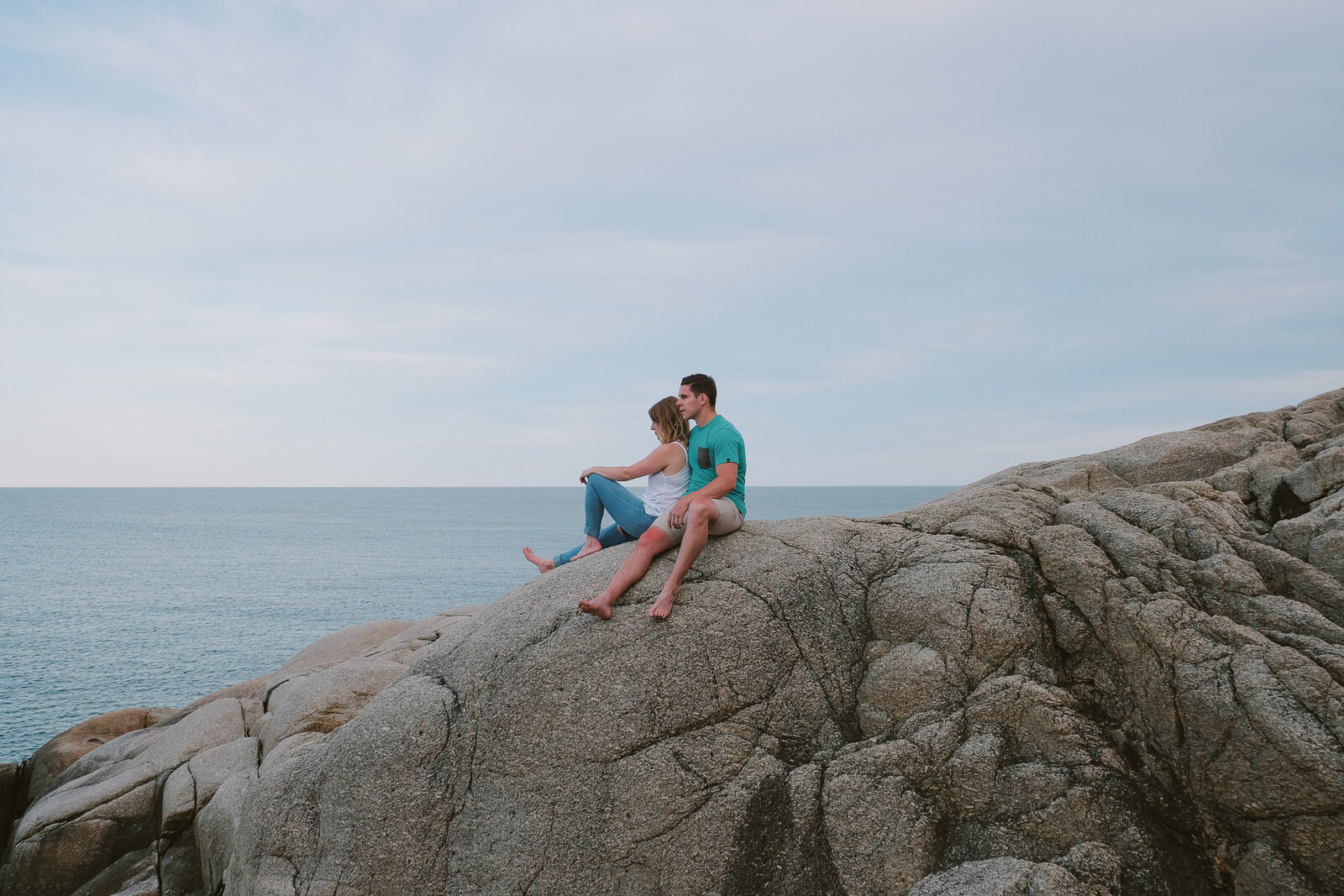 Rock Climbing Engagement Session at Chebucto Head