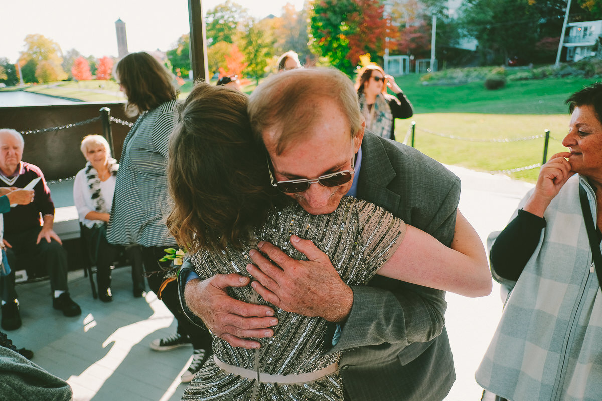  A fall wedding at Sullivan's Pond in Dartmouth, Nova Scotia, followed by a backyard reception. Formal photographs along the Dartmouth Waterfront by Evan McMaster, a Halifax based Wedding Photographer. 