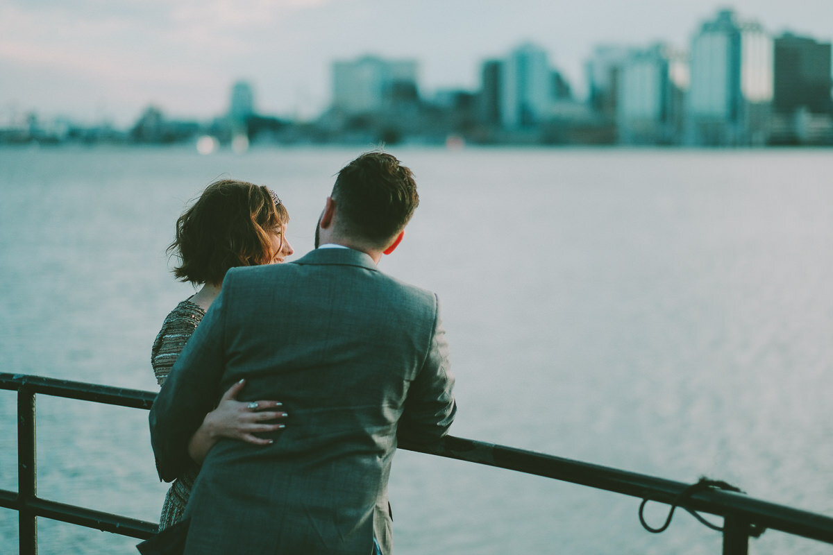  A fall wedding at Sullivan's Pond in Dartmouth, Nova Scotia, followed by a backyard reception. Formal photographs along the Dartmouth Waterfront by Evan McMaster, a Halifax based Wedding Photographer. 