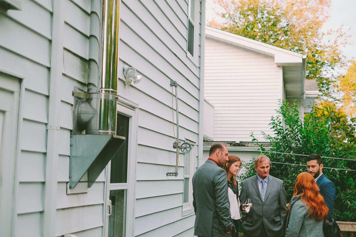  A fall wedding at Sullivan's Pond in Dartmouth, Nova Scotia, followed by a backyard reception. Formal photographs along the Dartmouth Waterfront by Evan McMaster, a Halifax based Wedding Photographer. 