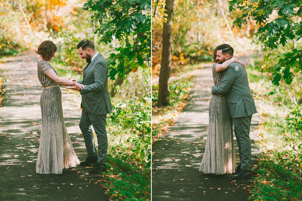  A fall wedding at Sullivan's Pond in Dartmouth, Nova Scotia, followed by a backyard reception. Formal photographs along the Dartmouth Waterfront by Evan McMaster, a Halifax based Wedding Photographer. 