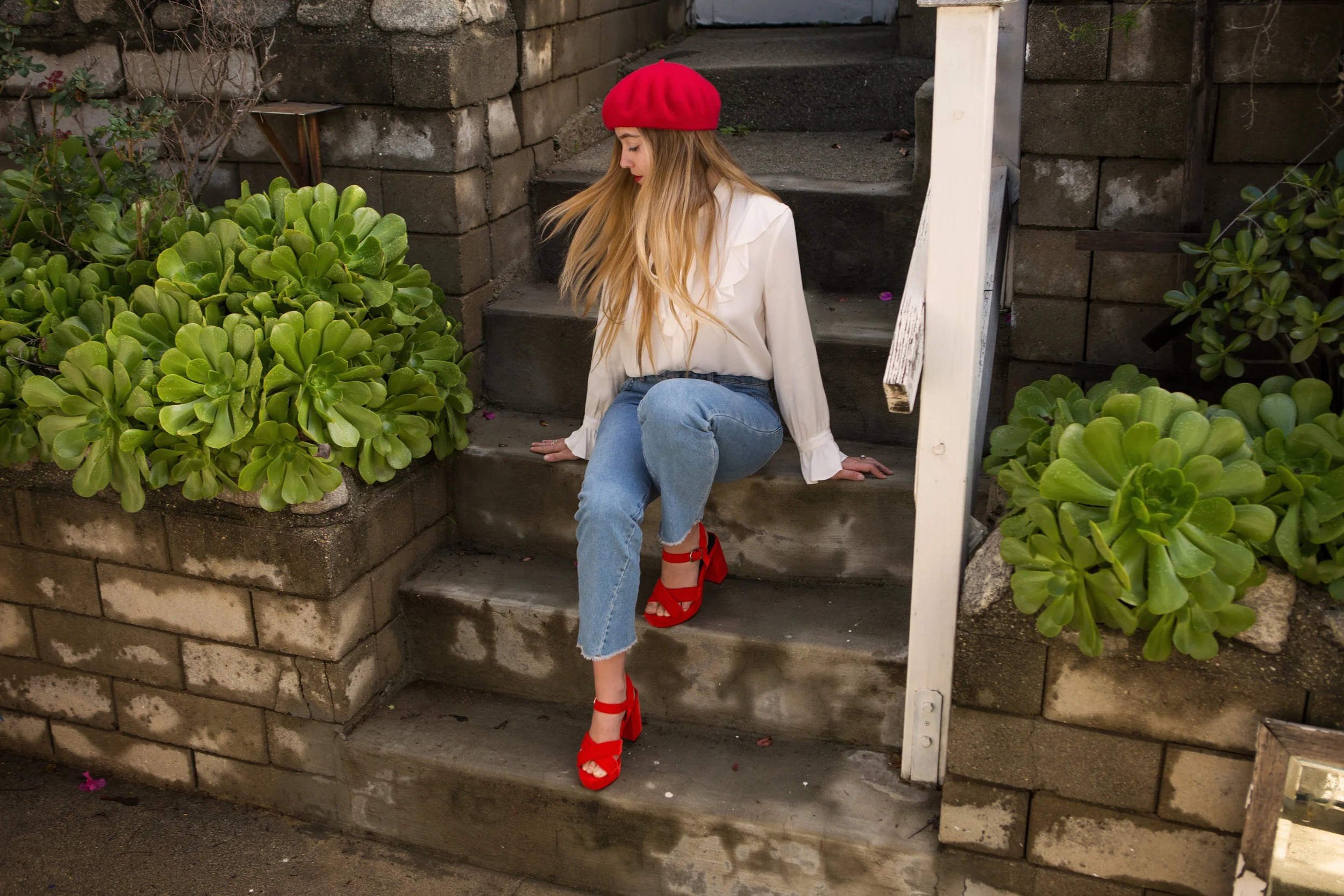 JordanRose_AstroBandit_Norstrom_TopShop_RedBeret_RedHeels_WhiteRuffles_LosAngeles_5.jpg