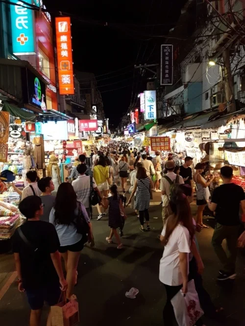 The crowds at Shilin Night Market, Taipei.
