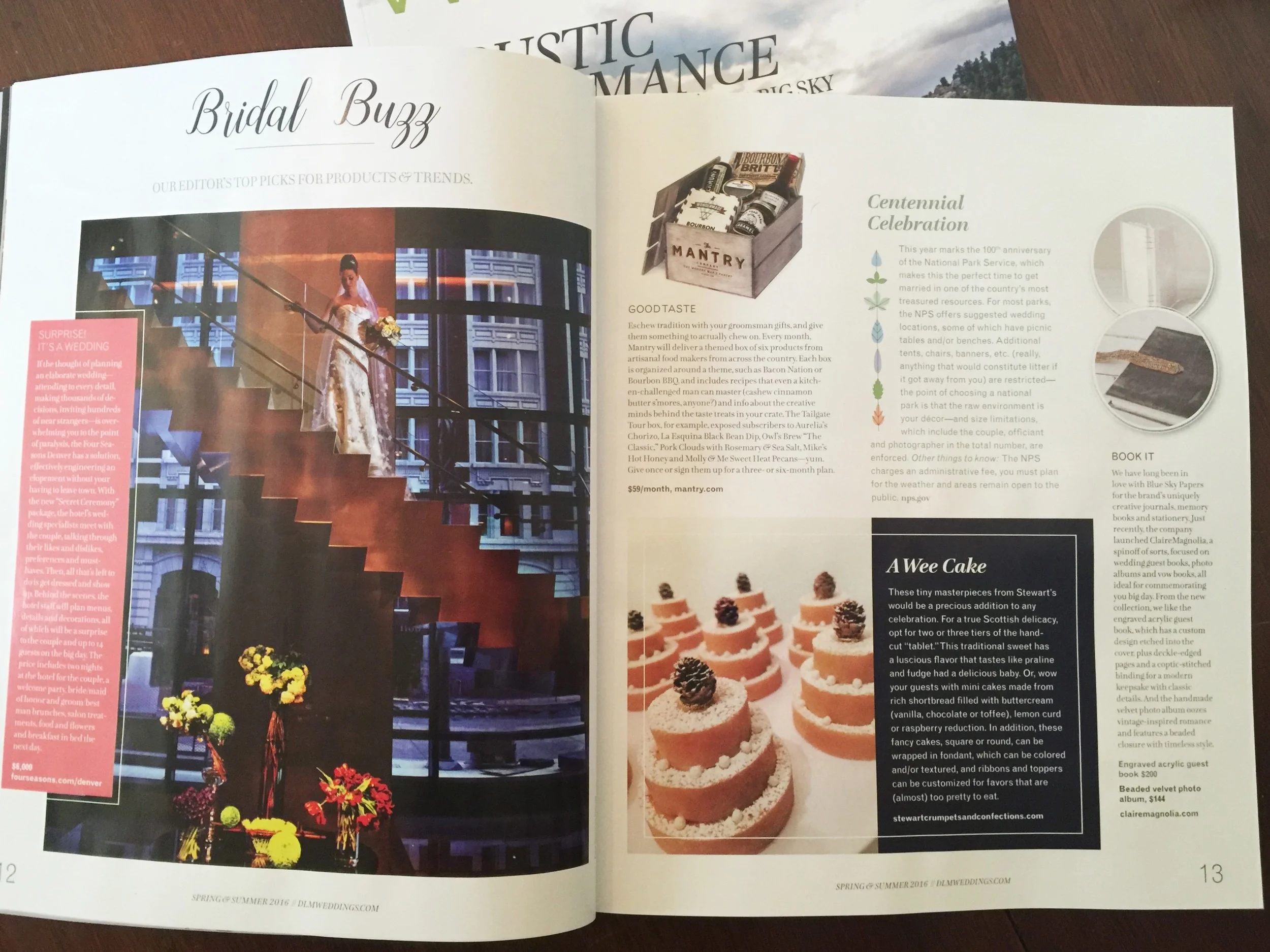 As Seen In: in Denver Life Weddings Magazine Spring & Summer, 2016 - page 13. This weddings publication is seasonal, we are featured in the Spring & Summer addition which is full of great ideas, beautiful venues, stunning dresses and more, see for yourself ~