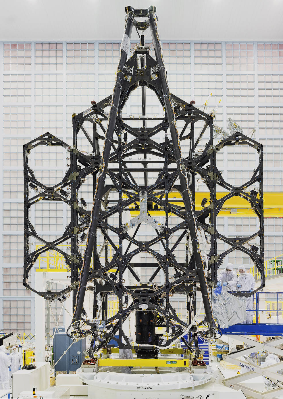 Engineers successfully completed two deployments for the James Webb Space Telescope's "wings" or side portions of the backplane structure that fold up - Inage credits: NASA