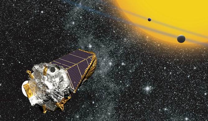 Artist’s impression of Kepler as it looks at planets transiting distant stars - Image credit:. NASA Ames/ W Stenzel/wikimedia