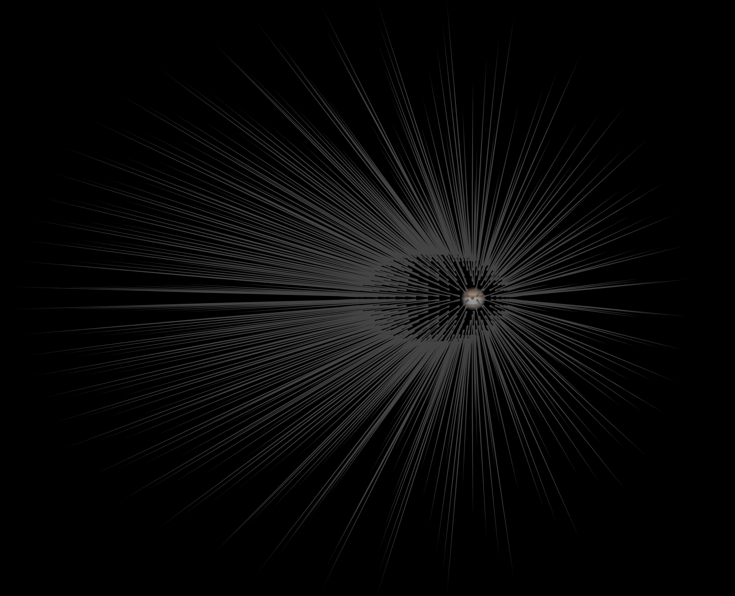 The root of a dark matter hair produced from particles going through Jupiter's core would be about 1 trillion times denser than average.