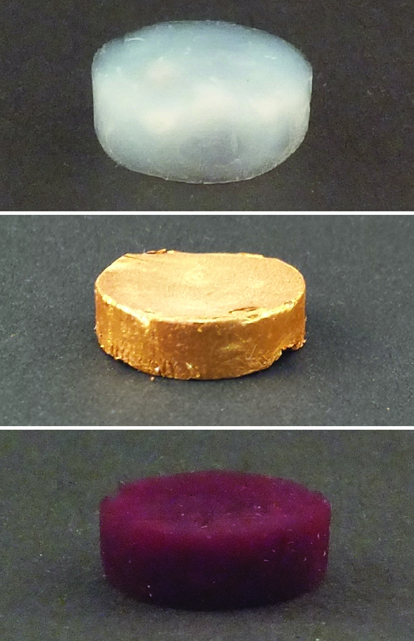 A foam of amyloid protein filaments without gold (above), with gold microparticles (middle) and gold nanoparticles (below). Image Credit: Nyström G et al. Advanced Materials 2015