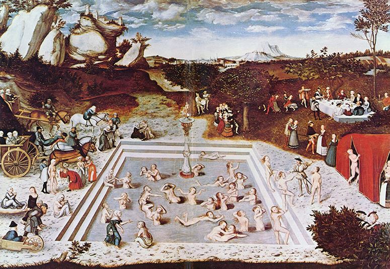 The Fountain of Youth , 1546 painting by Lucas Cranach the Elder - Image Credit: Wikimedia commons