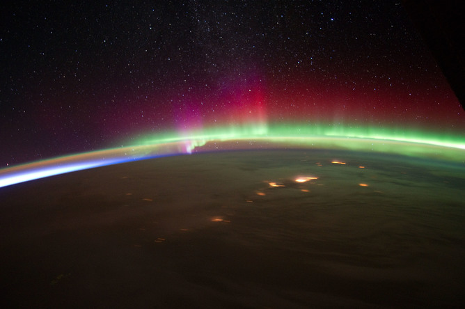 Aurora over Alaska seen from the International Space Station - Image Credits: NASA/Flickr ,