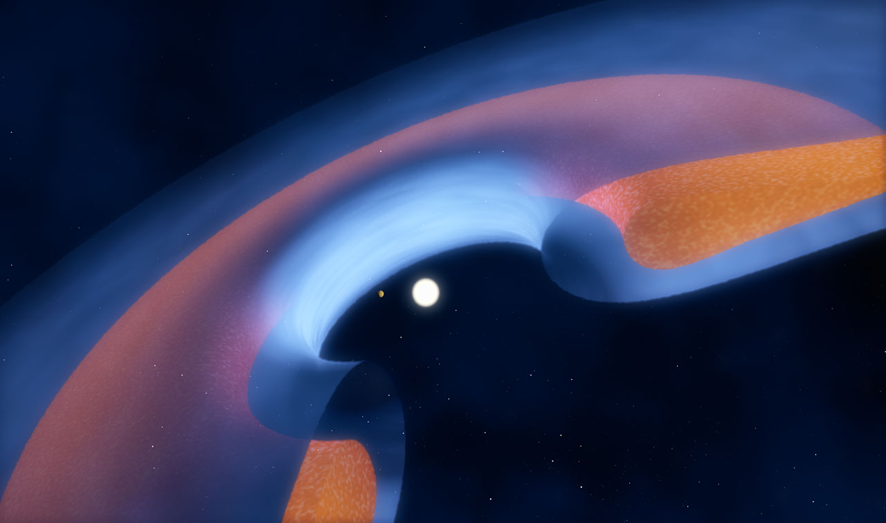 Schematic view of a transitional disc around a young star - Image Credit: ESO/M . Kormmesser
