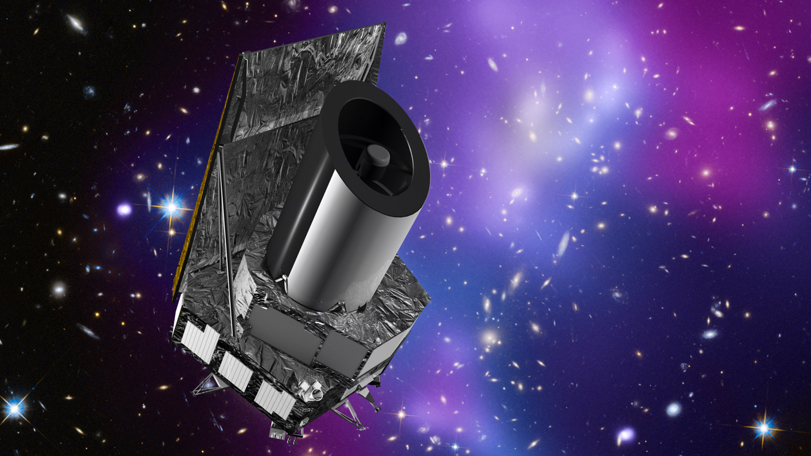 Artist's impression of the Euclid spacecraft, a dark energy and dark matter mission planned for launch in 2020. Image Credit: ESA/C. Carreau