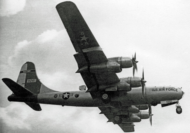 Superfortress weather ship of the 53 Weather Reconnaissance Squadron landing at its base in England - Image Credit: RuthAS