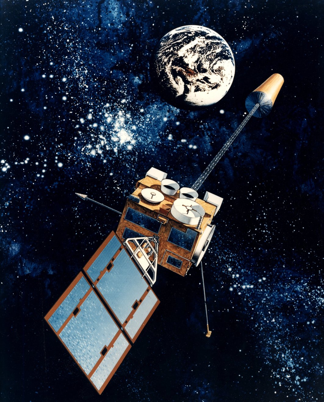 GOES satellite observing Earth – Image Credit: NOAA Photo Library