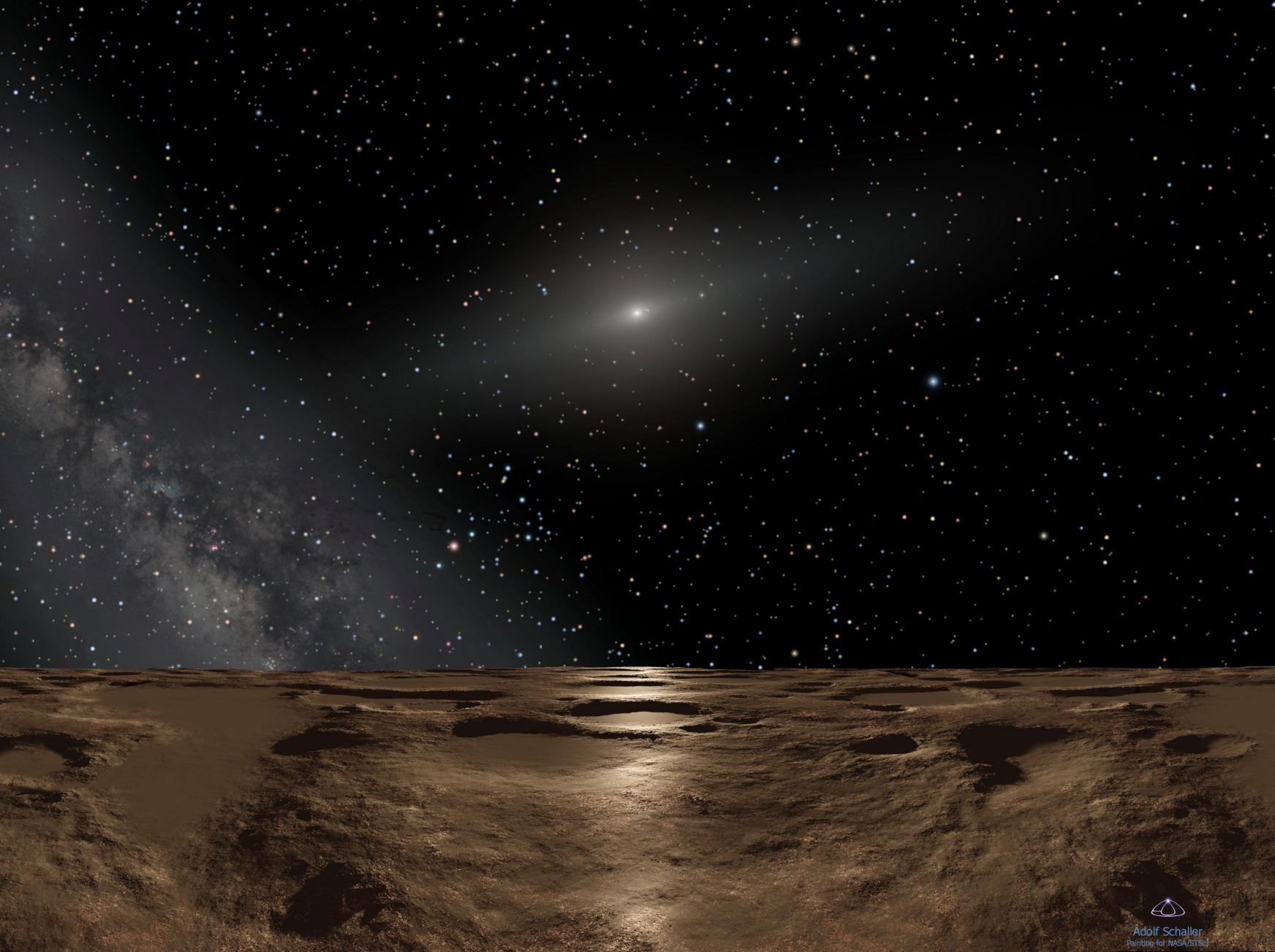 Artist’s impression: Looking back 12.9-billion km towards the sun and the inner solar system from Sedna, one of the recently discovered minor planets in the Kuiper belt. - Image Credit: NASA, ESA and Adolf Schaller