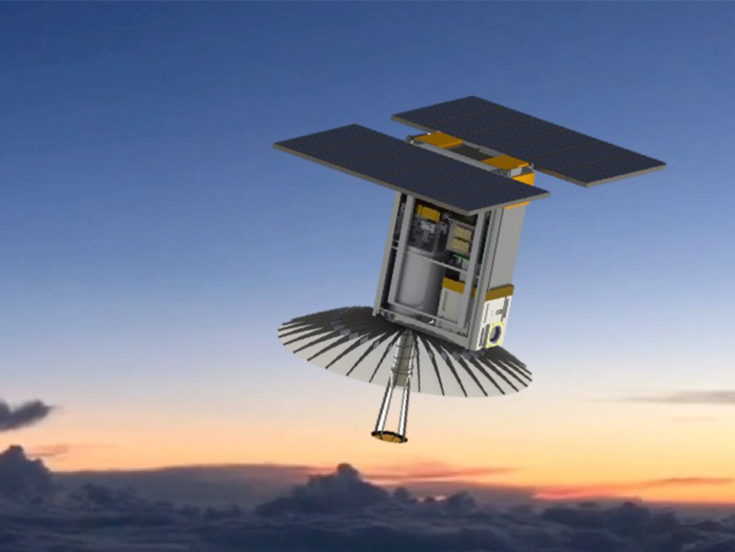 An illustration of RainCube, enabling precipitation observations from space in a CubeSat platform - Image Credits: RainCube team
