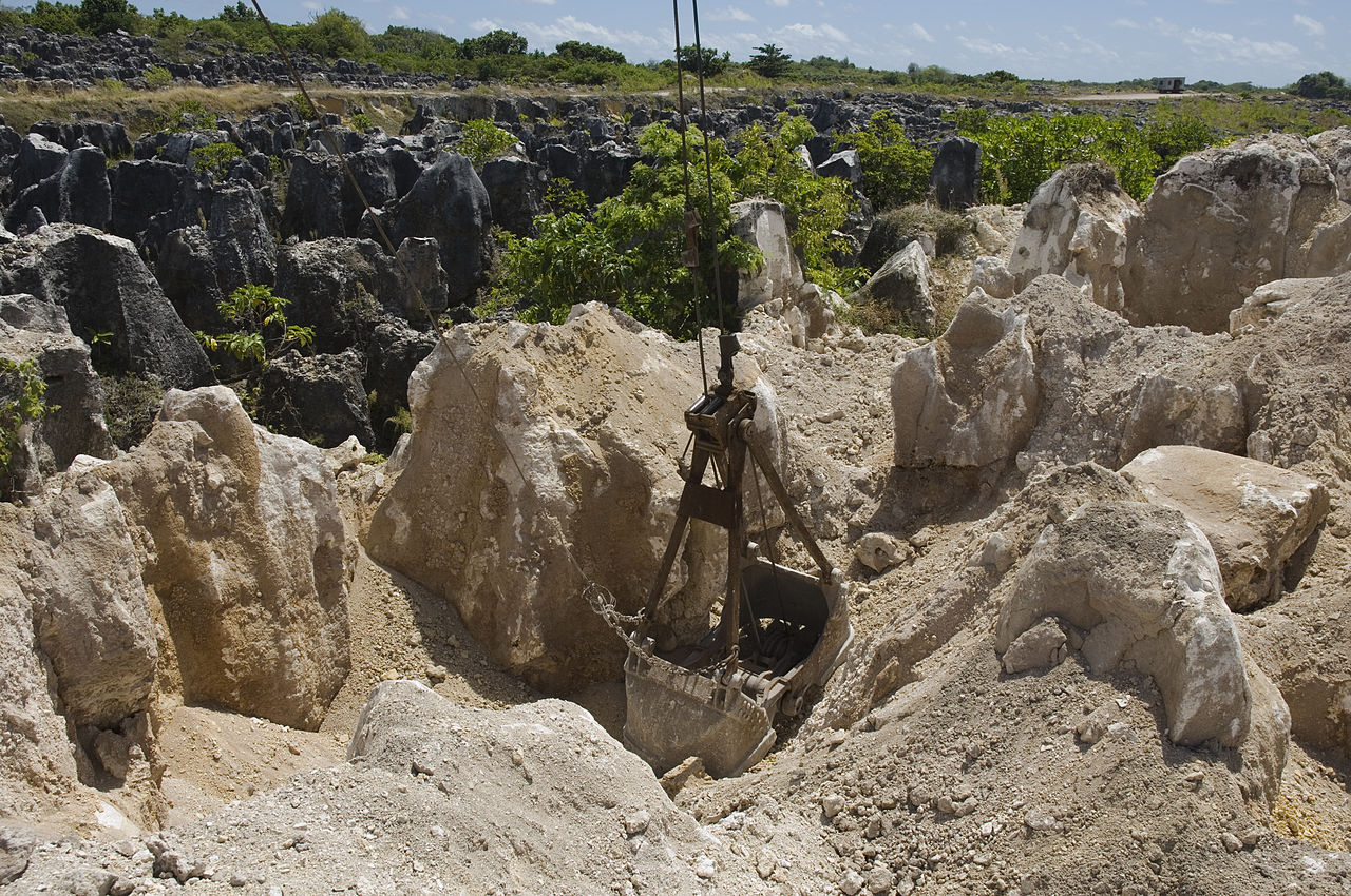 Mining of phosphate rock in Nauru in the Pacific Ocean - Image Credit: Lorrie Graham/AusAID