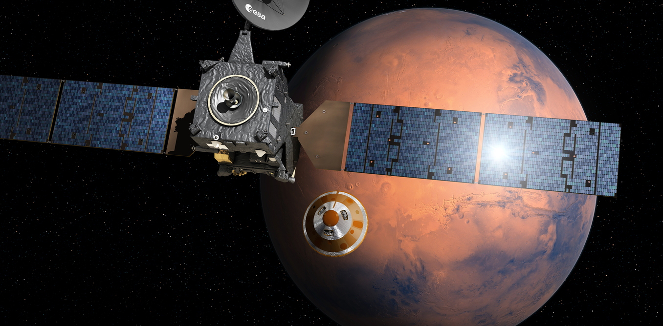 Schiaparelli separating from Trace Gas Orbiter.- Image Credit: ESA–D. Ducros