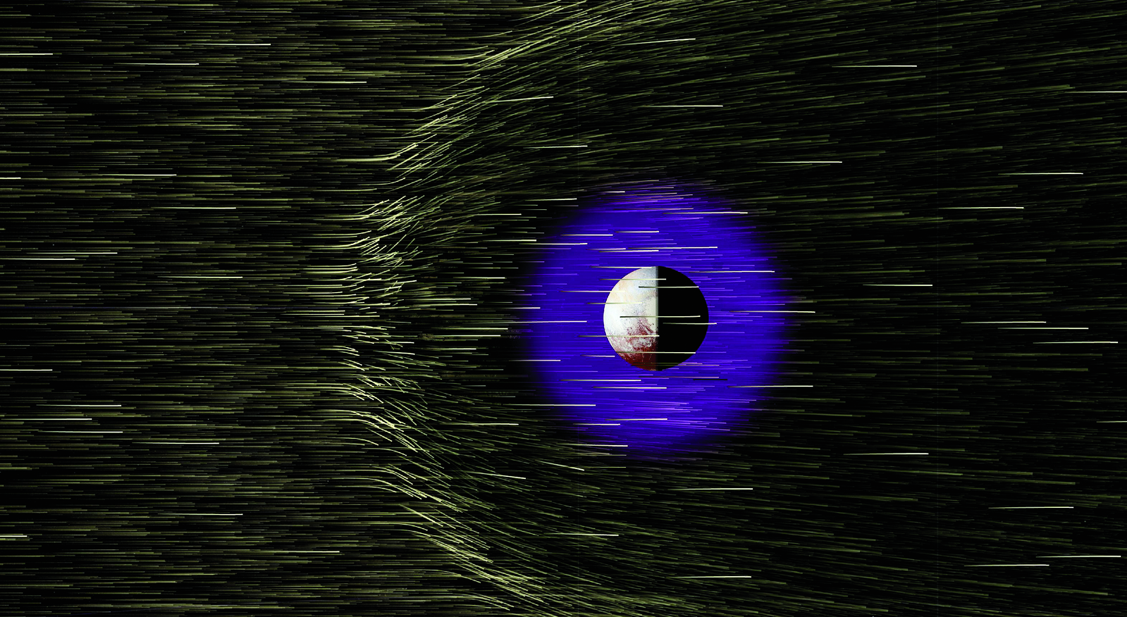 Pluto’s atmosphere is buffeted by protons and electrons streaming from the sun as the solar wind. H.A. Weaver et al. / Science (2016), Author provided